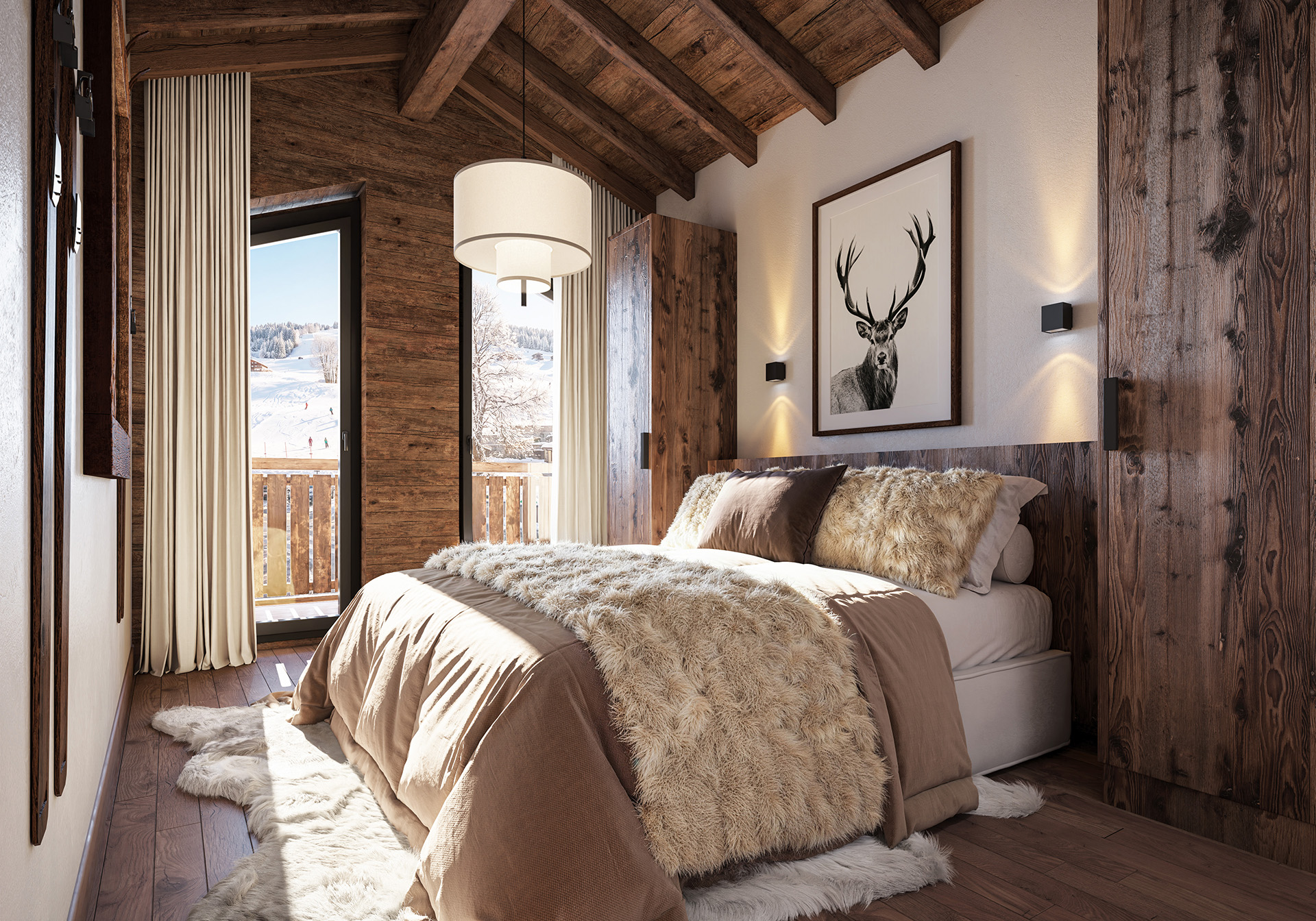 Chambre principale avec vue panoramique — perspective d'artiste